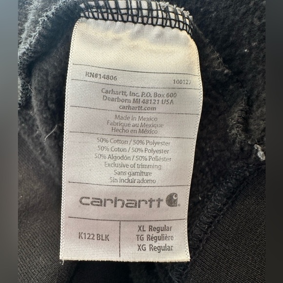 Carhartt Loose Fit Full Zip Hoodie-Black-Size XL - Picture 4 of 7